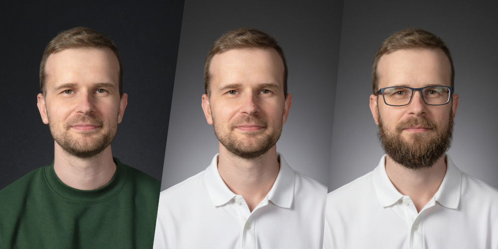 Náhled portrétu a jeho následných editací